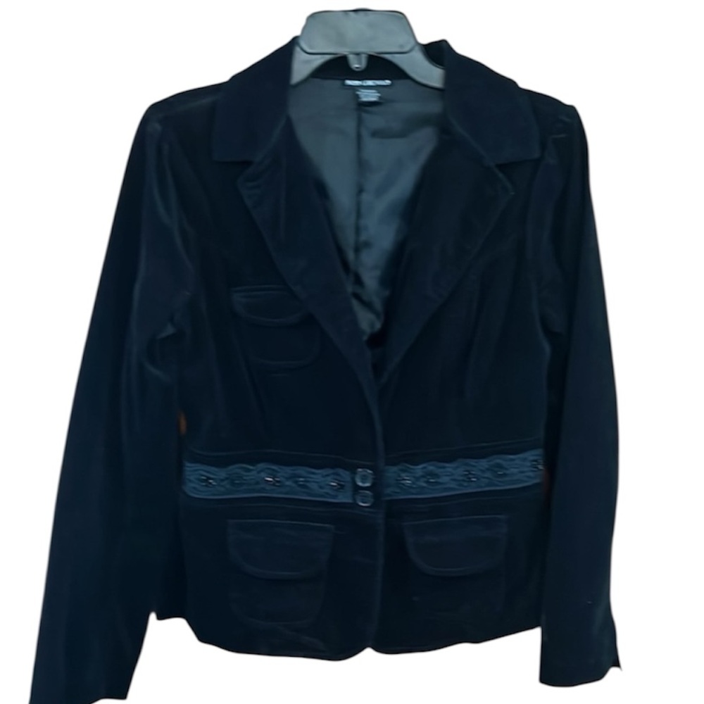 Faux Suede Black Jacket/Blazer by Miss Chievous Size Large Juniors